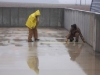 Dennis and Craig measuring in the rain